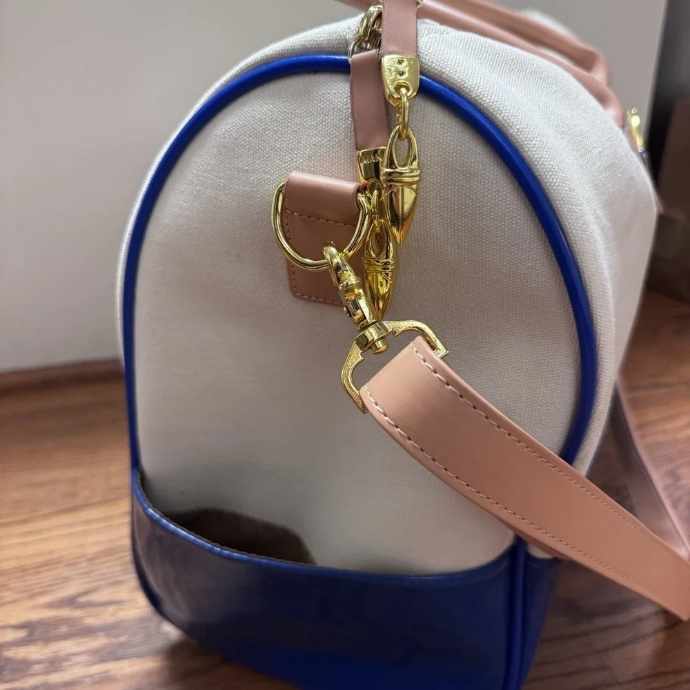 IMAN Duffle Bag Canvas‎ And Cobalt Blue Exterior 18